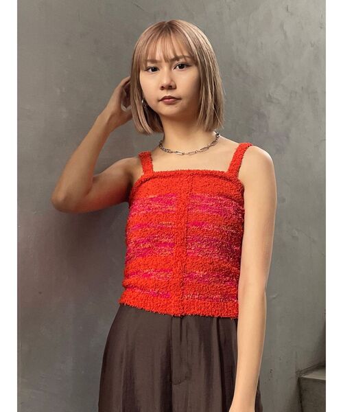 MURUA（ムルーア）の「ボーダーキャミ（キャミソール・レディース・ネイビー/レッド・FREE）」の6枚目の写真