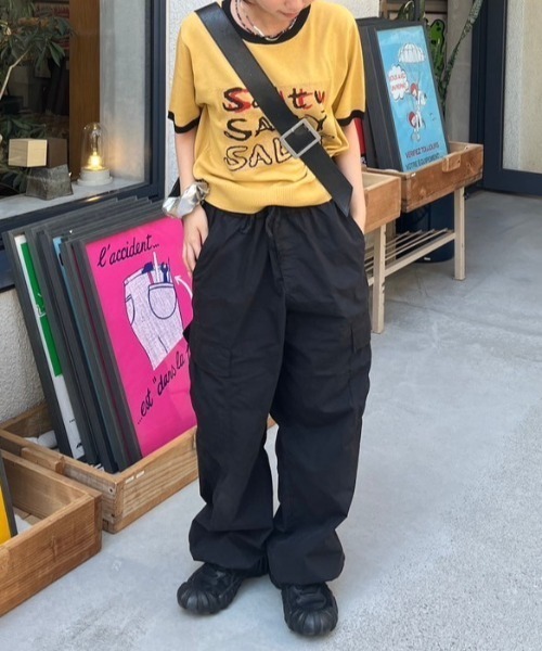 nemne store（ネンネストア）の「《低身長サイズあり》アソート柄サマーニットトップス（Tシャツ/カットソー・レディース・イエロー/アイボリー/ネイビー/ブルー/ライトブルー/ブラック/レッド・SMALL/MEDIUM）」の6枚目の写真