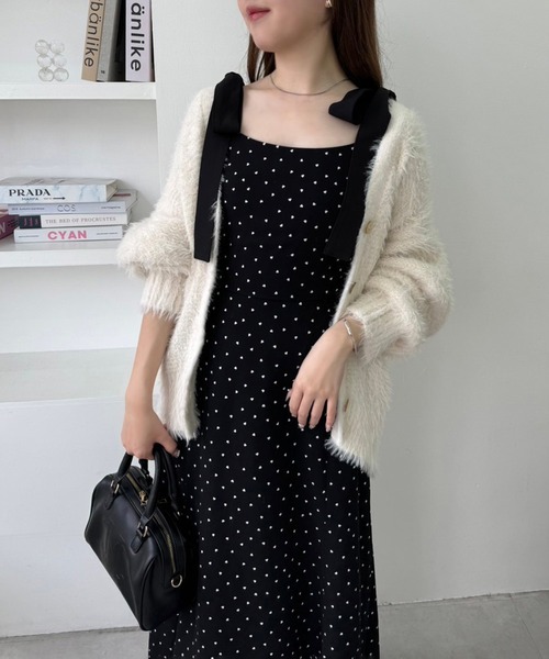 one after another NICE CLAUP（ワンアフターアナザーナイスクラップ）の「ふわもこロングカーディガン（カーディガン/ボレロ・レディース・ライトピンク/ライトベージュ/オフホワイト/チャコールグレー/ライトグレー/ブラウン/ラベンダー・FREE）」の20枚目の写真