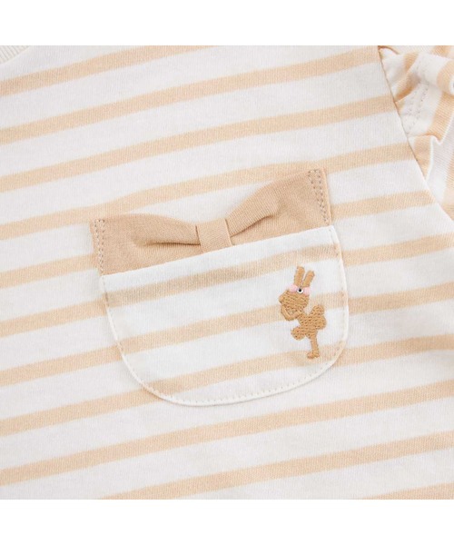 KP（ケーピー）の「肩フリルボーダー長袖Tシャツ(100～160)（Tシャツ/カットソー・キッズ・ベージュ/ネイビー・110cm/120cm/130cm/150cm/100cm）」の5枚目の写真