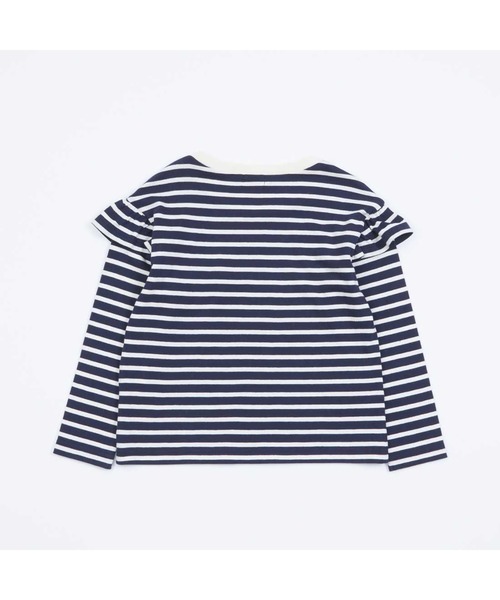 KP（ケーピー）の「肩フリルボーダー長袖Tシャツ(100～160)（Tシャツ/カットソー・キッズ・ベージュ/ネイビー・110cm/120cm/130cm/150cm/100cm）」の4枚目の写真