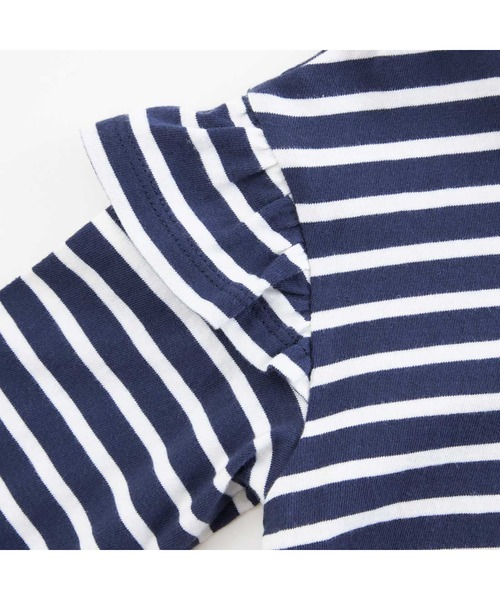 KP（ケーピー）の「肩フリルボーダー長袖Tシャツ(100～160)（Tシャツ/カットソー・キッズ・ベージュ/ネイビー・110cm/120cm/130cm/150cm/100cm）」の8枚目の写真