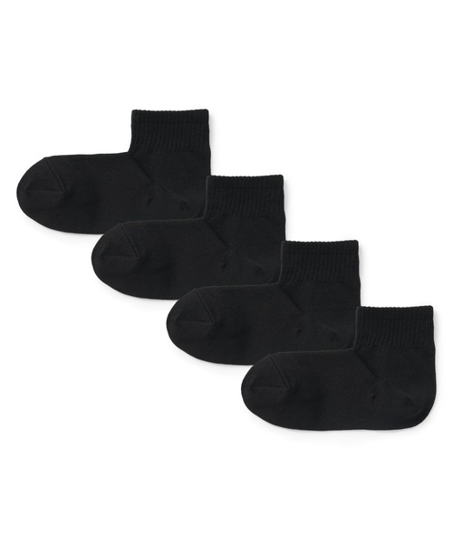 無印良品（ムジルシリョウヒン）の「婦人　足なり直角　ショート丈靴下（４足組）（ソックス/靴下・レディース・ホワイト/ブラック・23-25cm）」の2枚目の写真