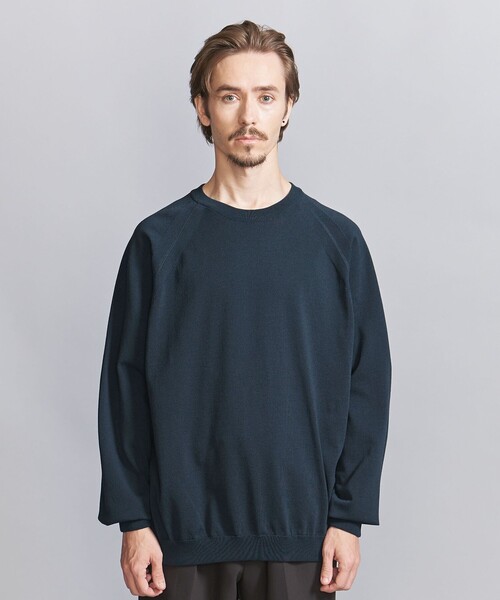 BEAUTY&YOUTH UNITED ARROWS（ビューティーアンドユースユナイテッドアローズ）の「デオドラント プレーティング ラグラン クルーネック ニット   -抗菌・防臭 ウォッシャブル-（ニット/セーター・メンズ・ピンク/ブラック/ライトグレー/コバルトブルー・S/M/L/XL）」の12枚目の写真