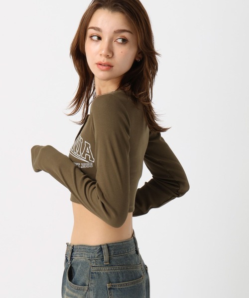 FOREVER 21(フォーエバー トゥエンティーワン)の「【2024FW】リブロゴコンパクトTシャツ(Tシャツ/カットソー・レディース・カーキ/ナチュラル/グレー・FREE)」の10枚目の写真