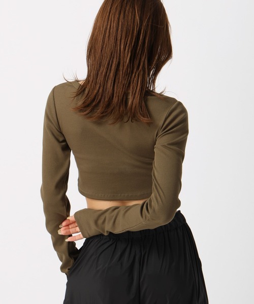 FOREVER 21(フォーエバー トゥエンティーワン)の「【2024FW】リブロゴコンパクトTシャツ(Tシャツ/カットソー・レディース・カーキ/ナチュラル/グレー・FREE)」の12枚目の写真
