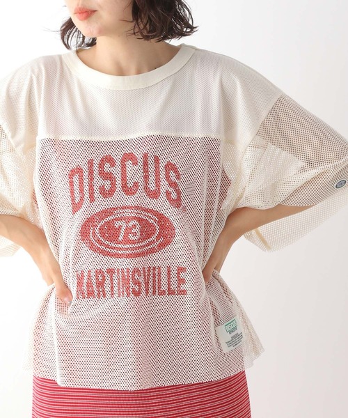 LEPSIM(レプシィム)の「【DISCUS/ディスカス】メッシュT 129355(Tシャツ/カットソー・レディース・グレー/ブラック/ホワイト系その他/ネイビー・FREE)」の2枚目の写真