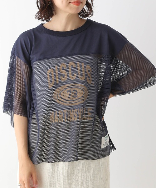 LEPSIM(レプシィム)の「【DISCUS/ディスカス】メッシュT 129355(Tシャツ/カットソー・レディース・グレー/ブラック/ホワイト系その他/ネイビー・FREE)」の4枚目の写真