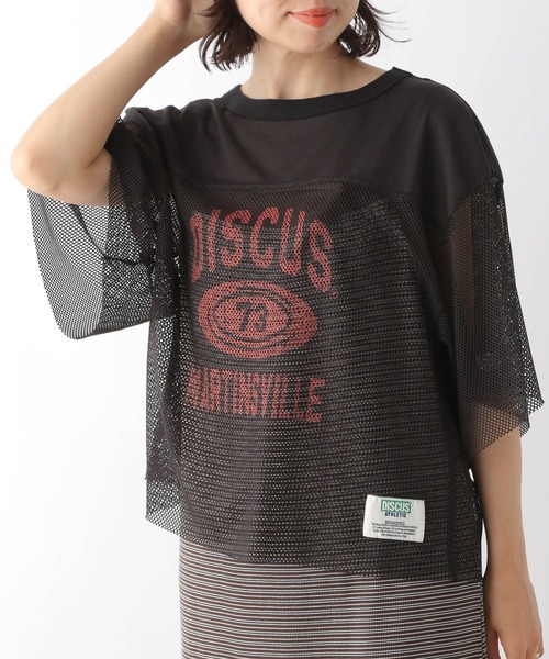 LEPSIM(レプシィム)の「【DISCUS/ディスカス】メッシュT 129355(Tシャツ/カットソー・レディース・グレー/ブラック/ホワイト系その他/ネイビー・FREE)」の3枚目の写真