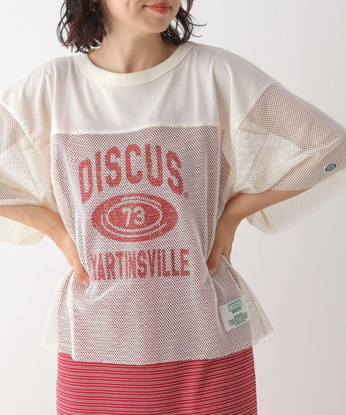 LEPSIM(レプシィム)の「【DISCUS/ディスカス】メッシュT 129355(Tシャツ/カットソー・レディース・グレー/ブラック/ホワイト系その他/ネイビー・FREE)」の5枚目の写真