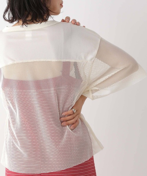 LEPSIM(レプシィム)の「【DISCUS/ディスカス】メッシュT 129355(Tシャツ/カットソー・レディース・グレー/ブラック/ホワイト系その他/ネイビー・FREE)」の6枚目の写真