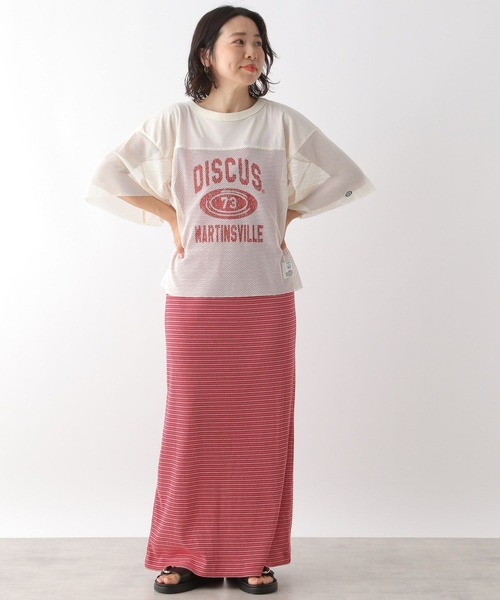 LEPSIM(レプシィム)の「【DISCUS/ディスカス】メッシュT 129355(Tシャツ/カットソー・レディース・グレー/ブラック/ホワイト系その他/ネイビー・FREE)」の7枚目の写真