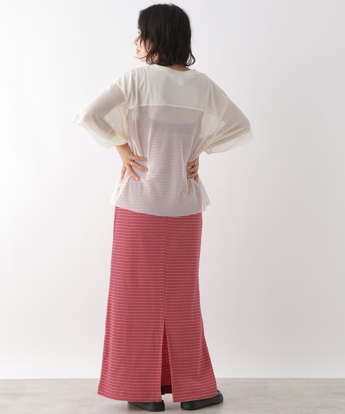 LEPSIM(レプシィム)の「【DISCUS/ディスカス】メッシュT 129355(Tシャツ/カットソー・レディース・グレー/ブラック/ホワイト系その他/ネイビー・FREE)」の9枚目の写真