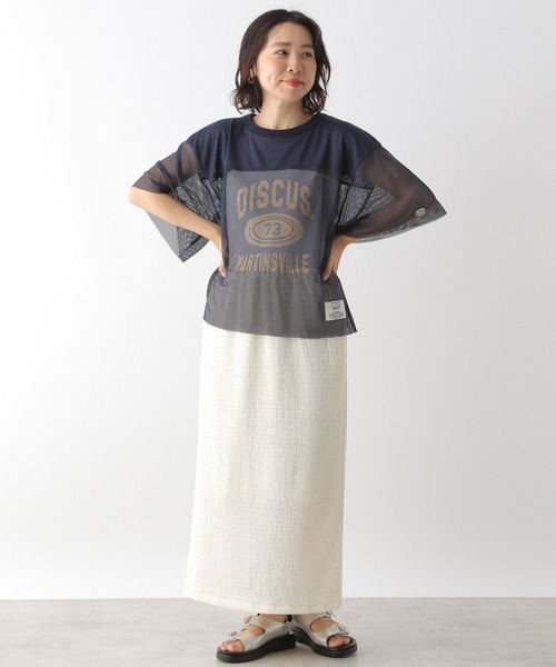 LEPSIM(レプシィム)の「【DISCUS/ディスカス】メッシュT 129355(Tシャツ/カットソー・レディース・グレー/ブラック/ホワイト系その他/ネイビー・FREE)」の17枚目の写真