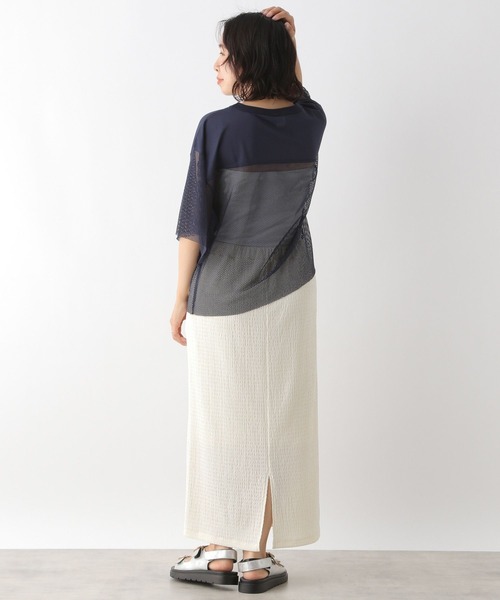 LEPSIM(レプシィム)の「【DISCUS/ディスカス】メッシュT 129355(Tシャツ/カットソー・レディース・グレー/ブラック/ホワイト系その他/ネイビー・FREE)」の18枚目の写真