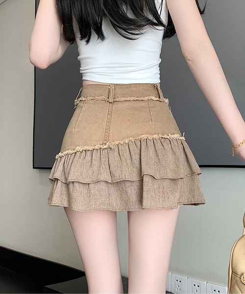 SPIGA（スピーガ）の「二段フリルティアードミニSK（スカート・レディース・ベージュ/グレー・SMALL/MEDIUM）」の13枚目の写真