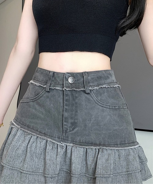 SPIGA（スピーガ）の「二段フリルティアードミニSK（スカート・レディース・ベージュ/グレー・SMALL/MEDIUM）」の21枚目の写真