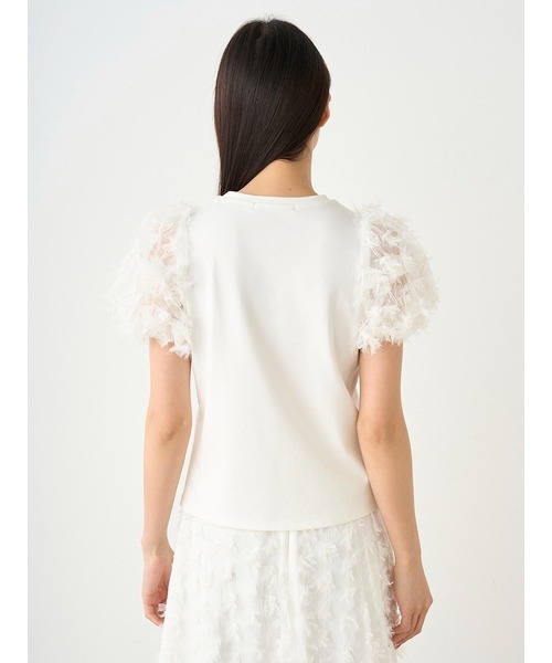 SNIDEL - SNIDEL♡プリーツチュールスリーブニット SNIDEL（スナイデル）の「チュールスリーブカットトップス（T