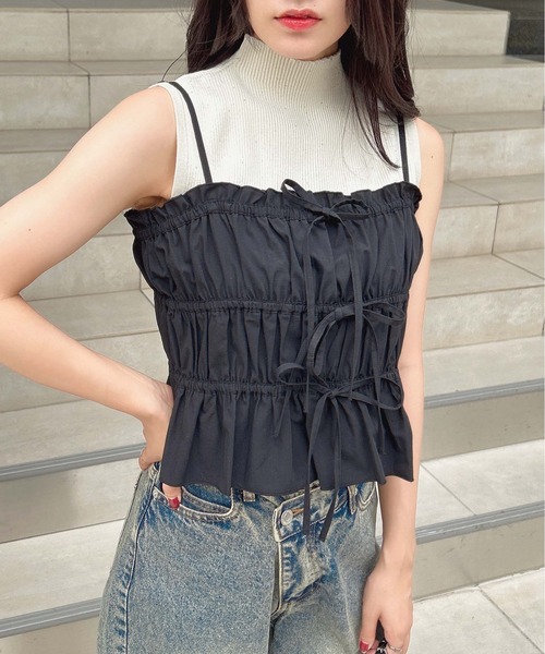 INGNI(イング)の「スパンコールノースリニット(ニット/セーター・レディース・ブラック/オフホワイト/グレー/ブルー/ピンク・M)」の7枚目の写真