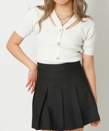 セール】《肩あき×ダブルジップ》レディース リブトップス