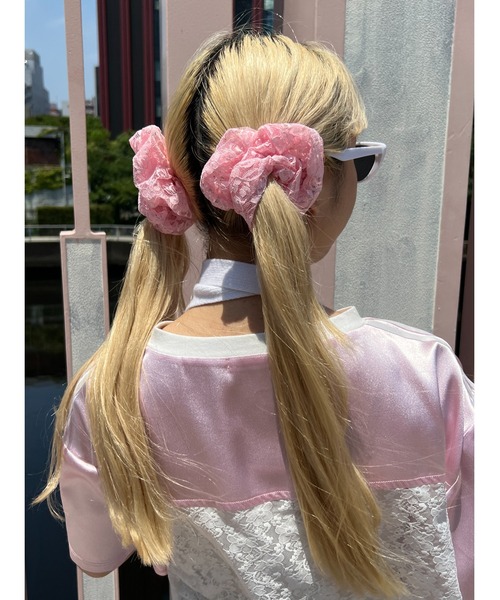 WC（ダブル シー）の「【2点SET】レースシュシュセット（シュシュ・レディース・ブラック/ホワイト/ピンク・FREE）」の3枚目の写真