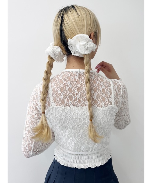 WC（ダブル シー）の「【2点SET】レースシュシュセット（シュシュ・レディース・ブラック/ホワイト/ピンク・FREE）」の4枚目の写真