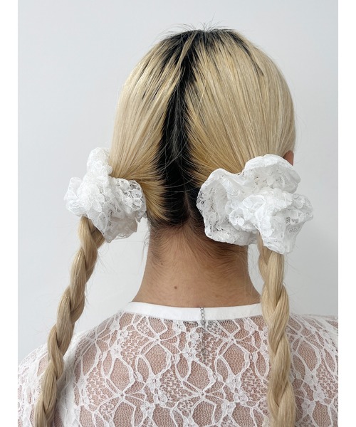 WC（ダブル シー）の「【2点SET】レースシュシュセット（シュシュ・レディース・ブラック/ホワイト/ピンク・FREE）」の6枚目の写真