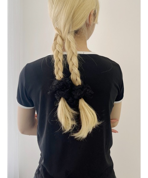 WC（ダブル シー）の「【2点SET】レースシュシュセット（シュシュ・レディース・ブラック/ホワイト/ピンク・FREE）」の7枚目の写真