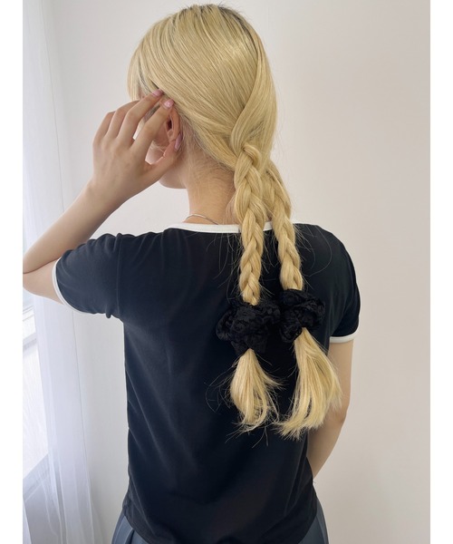 WC（ダブル シー）の「【2点SET】レースシュシュセット（シュシュ・レディース・ブラック/ホワイト/ピンク・FREE）」の8枚目の写真