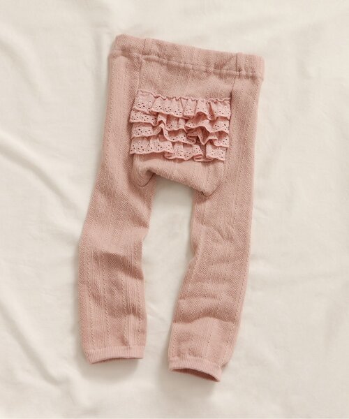 apres les cours（アプレレクール）の「レースフリルレギンス（タイツ/ストッキング・キッズ・ピンク/アイボリー・80）」の2枚目の写真