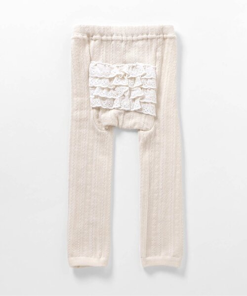 apres les cours（アプレレクール）の「レースフリルレギンス（タイツ/ストッキング・キッズ・ピンク/アイボリー・80）」の4枚目の写真