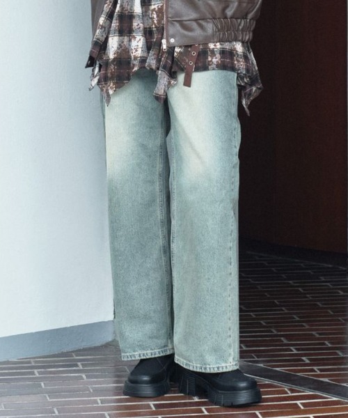FOREVER 21（フォーエバー トゥエンティーワン）の「【2024FW】オーバーダイワイドデニム（デニムパンツ・レディース・ライトブルー/ブルー・SMALL/MEDIUM/LARGE）」の2枚目の写真