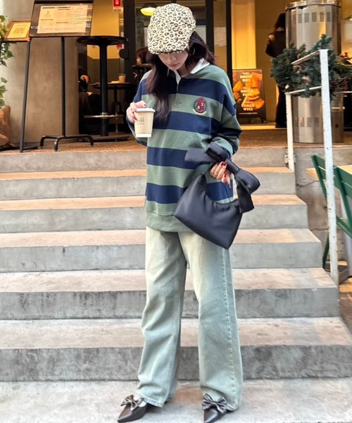 FOREVER 21（フォーエバー トゥエンティーワン）の「【2024FW】オーバーダイワイドデニム（デニムパンツ・レディース・ライトブルー/ブルー・SMALL/MEDIUM/LARGE）」の4枚目の写真