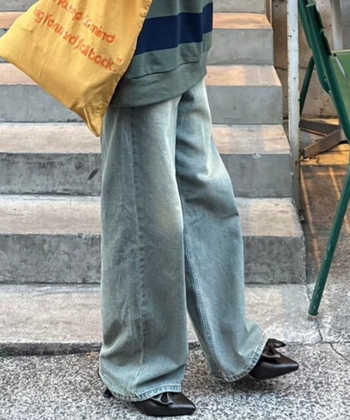 FOREVER 21（フォーエバー トゥエンティーワン）の「【2024FW】オーバーダイワイドデニム（デニムパンツ・レディース・ライトブルー/ブルー・SMALL/MEDIUM/LARGE）」の6枚目の写真