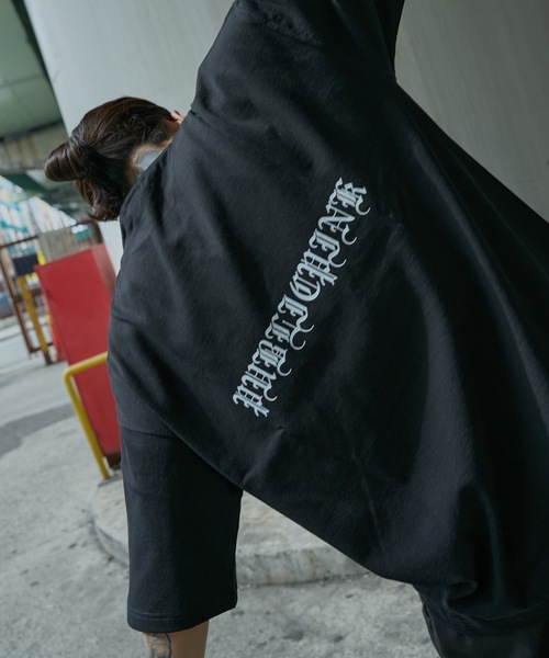 【PUBLICPINK/パブリックピンク】9.1オンスヘビーウェイトオーバーサイズオールドイングリッシュロゴTEE（Tシャツ/カットソー）｜PUBLICPINK（パブリックピンク）