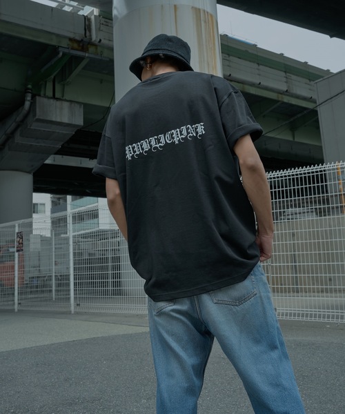 【PUBLICPINK/パブリックピンク】9.1オンスヘビーウェイトオーバーサイズオールドイングリッシュロゴTEE（Tシャツ/カットソー）｜PUBLICPINK（パブリックピンク）