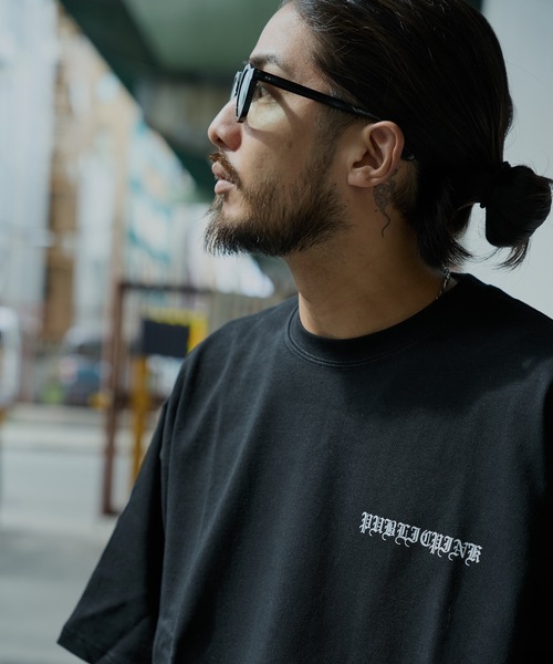 【PUBLICPINK/パブリックピンク】9.1オンスヘビーウェイトオーバーサイズオールドイングリッシュロゴTEE（Tシャツ/カットソー）｜PUBLICPINK（パブリックピンク）