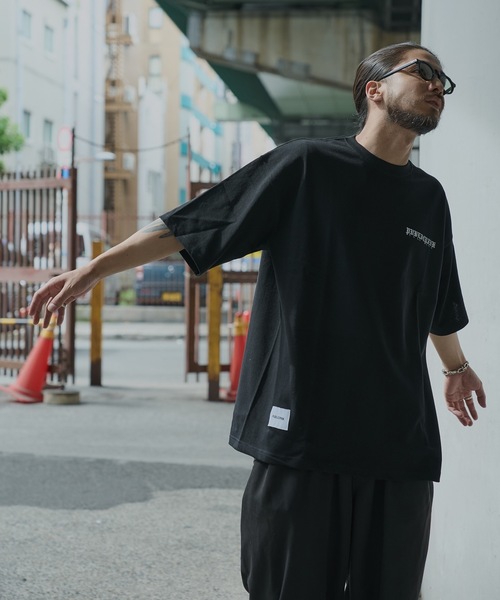 【PUBLICPINK/パブリックピンク】9.1オンスヘビーウェイトオーバーサイズオールドイングリッシュロゴTEE（Tシャツ/カットソー）｜PUBLICPINK（パブリックピンク）