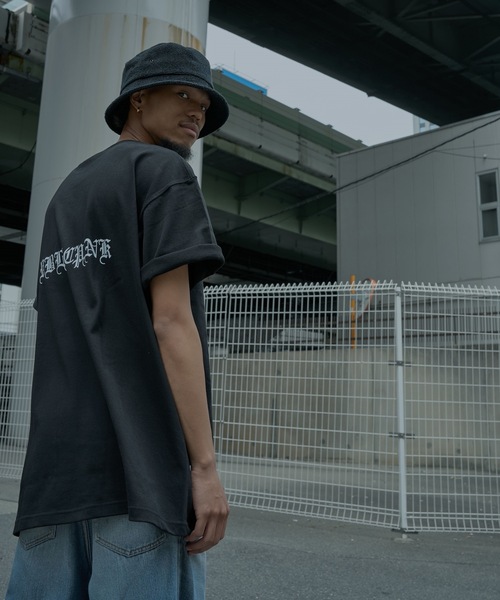 【PUBLICPINK/パブリックピンク】9.1オンスヘビーウェイトオーバーサイズオールドイングリッシュロゴTEE（Tシャツ/カットソー）｜PUBLICPINK（パブリックピンク）