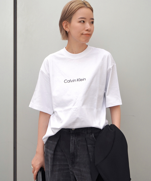 【 　カルバンクライン】スタンダードロゴTシャツ　ホワイト Calvin Klein/カルバンクライン] スタンダードロゴプリントT