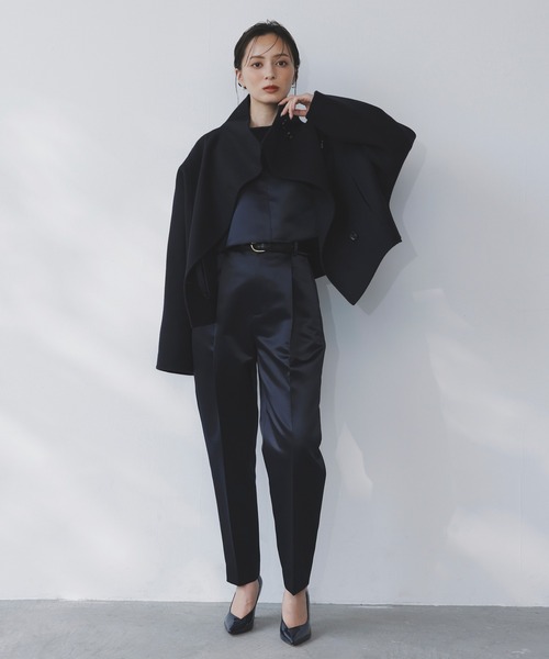 スタンドネックリバーショートコート