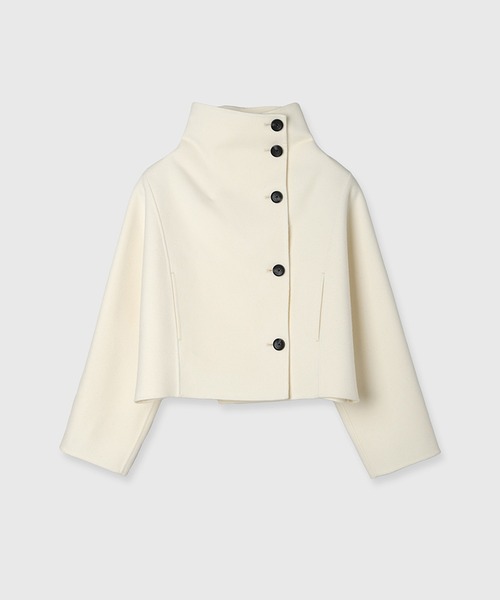 スタンドネックリバーショートコート