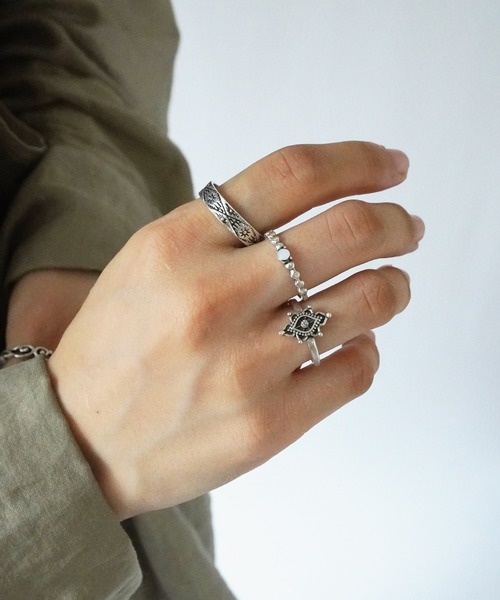 Port（ポート）の「【 Port / ポート 】 15ピース ストーンデコレーション リング / セットリング（リング・レディース・シルバー系その他/ブラック/シルバー・FREE）」の8枚目の写真