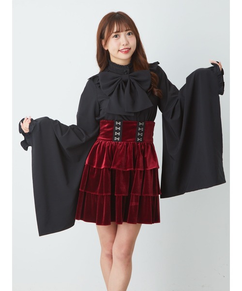 Jamie エーエヌケー(ジェイミーエーエヌケー)の「着物スリーブブラウス(シャツ/ブラウス・レディース・ホワイト/ブラック・M)」の15枚目の写真