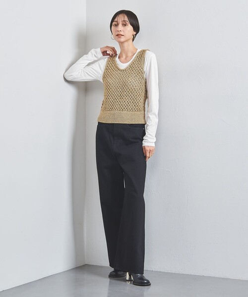 UNITED ARROWS(ユナイテッドアローズ)の「Uネック ロングスリーブ Tシャツ(Tシャツ/カットソー・レディース・ホワイト/ブラック/レッド・FREE)」の7枚目の写真