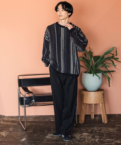 BEAMS HEART(ビームスハート)の「レトロ ジャカード クルーネック ニット(ニット/セーター・メンズ・ブラック/ネイビー/その他・SMALL/MEDIUM/LARGE)」の7枚目の写真