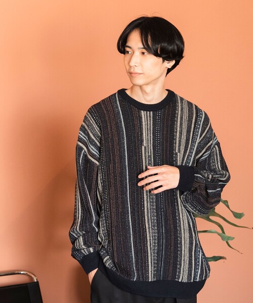 BEAMS HEART(ビームスハート)の「レトロ ジャカード クルーネック ニット(ニット/セーター・メンズ・ブラック/ネイビー/その他・SMALL/MEDIUM/LARGE)」の10枚目の写真