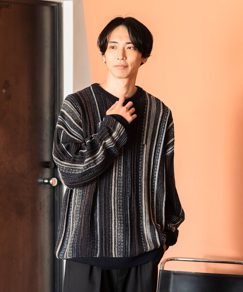 BEAMS HEART(ビームスハート)の「レトロ ジャカード クルーネック ニット(ニット/セーター・メンズ・ブラック/ネイビー/その他・SMALL/MEDIUM/LARGE)」の11枚目の写真