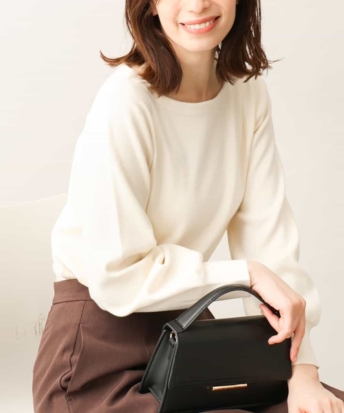 ベーシックボートネックニット/洗える/WEB限定サイズあり（ニット/セーター）｜OFUON（オフオン）