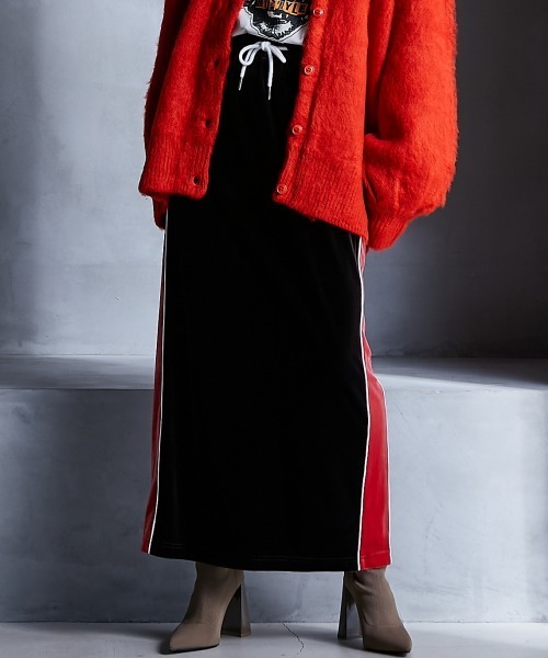 GEVS.（ジェイヴィス）の「配色ラインベロアマキシスカート ＜大きいサイズ有＞GEVS.（スカート・レディース・カーキ/ブラウン・3L/LL/5L/4L/L/M）」の21枚目の写真